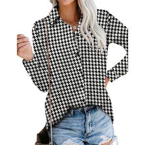 Women's Shirts Fashion Casual Loose Fit Long Sleeve Button Down